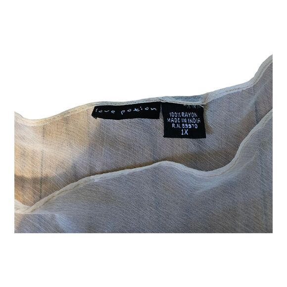 Love Potion 1XL Sheer 100% Rayon Long Sleeve Blouse - Picture 7 of 11